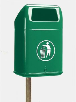 Poubelle urbaine métal VERTE 60L