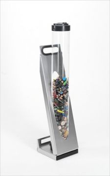 Collecteur de piles usagées ø120x800 mm 9 litres avec serrure