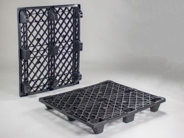 Palette plastique 1200x1000 PO emboitable noir 1600/1000/_x0085_ kg