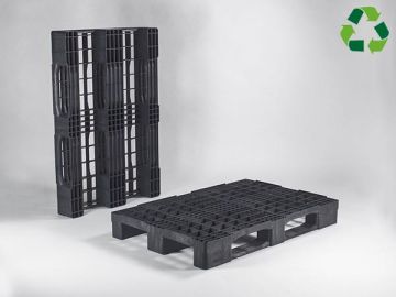Palette Europe plastique 80x120 noir 4000/1500/500 kg