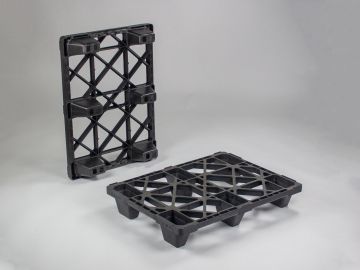 Demi palette plastique 80x60 PO emboitable noir 2500/1000/- kg