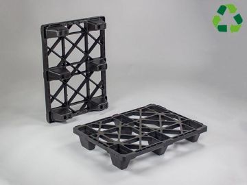 Demi palette plastique 80x60 emboitable noir 2500/1000/- kg