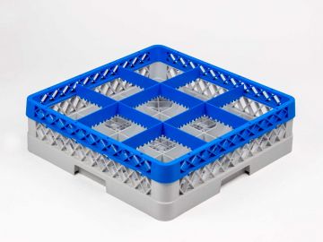 Panier lave vaisselle 500x500x140 mm pour 9 verres à pied ø150 mm