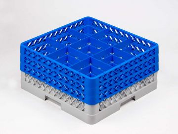 Panier lave vaisselle 500x500x220 mm pour 9 verres à pied ø150 mm