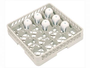 Panier lave vaisselle professionnel 500x500x100 mm pour 16 verres ø112 mm