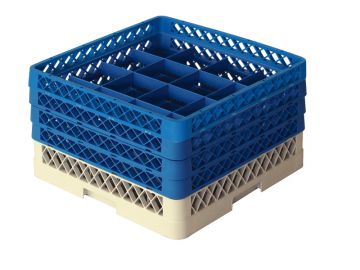 Panier lave vaisselle professionnel 500x500x260 mm pour 16 verres ø112 mm