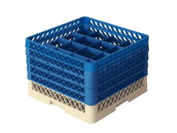 Panier lave vaisselle professionnel 500x500x300 mm pour 16 verres ø112 mm