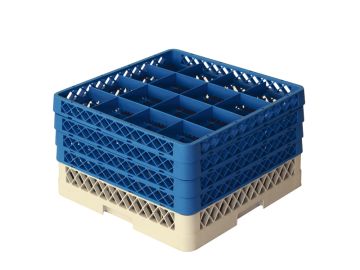 Panier lave vaisselle 500x500x260 mm pour 16 verres à pied ø112 mm
