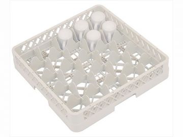 Panier lave vaisselle professionnel 500x500x100 mm pour 25 verres ø90 mm