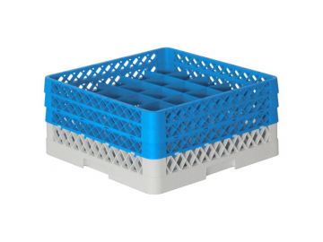 Panier lave vaisselle professionnel 500x500x220 mm pour 25 verres ø90 mm