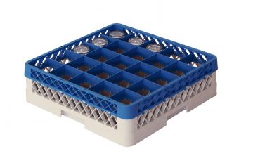 Panier lave vaisselle 500x500x140 mm pour 25 verres à pied ø90 mm