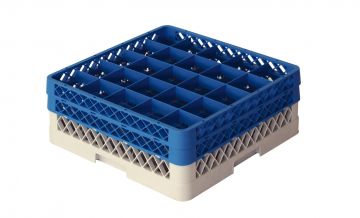 Panier lave vaisselle 500x500x180 mm pour 25 verres à pied ø90 mm
