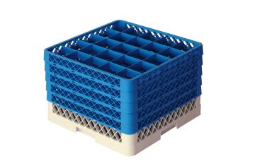 Panier lave vaisselle 500x500x300 mm pour 25 verres à pied ø 90 mm