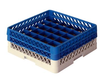 Panier lave vaisselle professionnel 500x500x180 mm pour 36 verres ø74 mm
