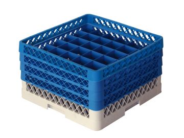 Panier lave vaisselle professionnel 500x500x260 mm pour 36 verres ø74 mm