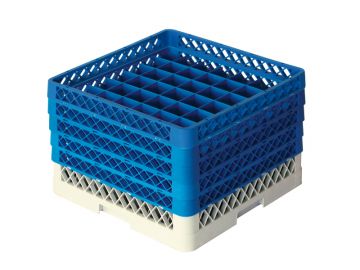 Panier lave vaisselle professionnel 500x500x300 mm pour 49 verres ø63 mm