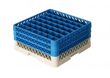 Panier lave vaisselle 500x500x220 mm pour 49 verres à pied ø63 mm