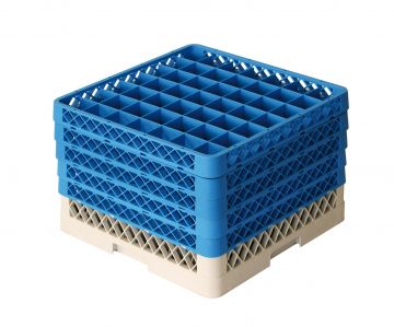 Panier lave vaisselle 500x500x300 mm pour 49 verres à pied ø63 mm