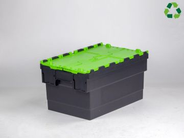 Bac navette avec couvercle 600x400x320 mm 55L Distribox NOIR - VERT