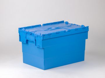 Bac navette avec couvercle 600x400x370 mm 63L Distribox BLEU