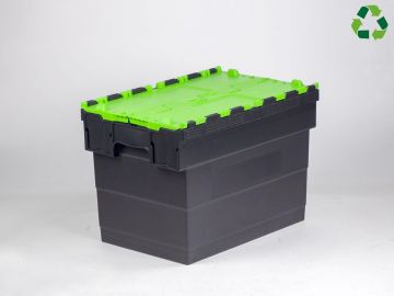 Bac navette avec couvercle 600x400x420 mm 72L Distribox NOIR - VERT