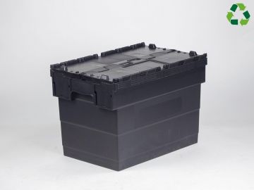 E-line Distribox distributiebak, bakdeel zwart, dekselhelften zwart 72 ltr