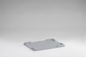 Couvercle caisse plastique gerbable emboitable 400x300 mm GRIS