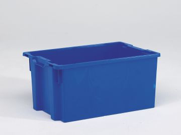 Bac gerbable emboitable alimentaire 600x400x270 mm 50L BLEU