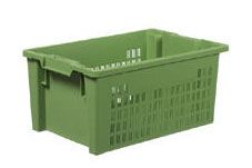 Caisse gerbable emboîtable ajourée Allibert 60x40x27 cm 50 litres VERT