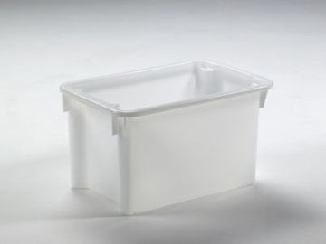 Caisse alimentaire gerbable emboitable 600x400x330 mm 50L BLANCHE
