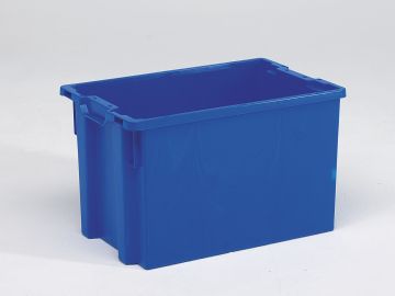 Bac gerbable emboitable alimentaire 600x400x350 mm 66L BLEU