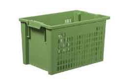 Caisse gerbable emboîtable ajourée Allibert 60x40x35 cm 66 litres VERT