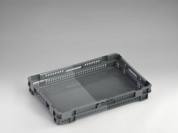 Caisse empilable emboitable ajourée alimentaire 600x400x90 mm fond fermé