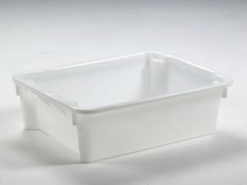 Caisse alimentaire gerbable emboitable 800x600x220 mm 80L BLANCHE