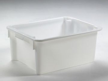 Bac gerbable emboitable alimentaire 800x600x330 mm 110L BLANC