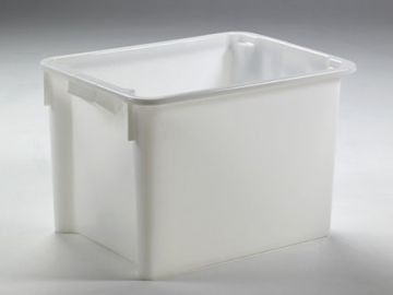 Grand bac gerbable emboitable alimentaire 800x600x510 mm 170L BLANC