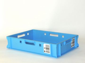Bac alimentaire pour viande E1 performance 60x40x13 cm 25L BLEU