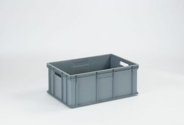 Bac gerbable norme Europe alimentaire 600x400x240 mm 47L GRIS