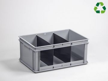 Caisse ouverture latérale 600x400x330 mm 60L avec 3 compartiments