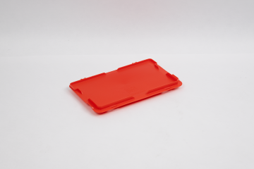 Couvercle caisse plastique à charnière 300x200 mm ROUGE