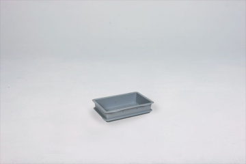 Bac gerbable plat 300x200x65 mm 3L PP alimentaire GRIS