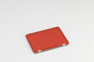 Couvercle caisse plastique à charnière et clips 400x300 mm ROUGE