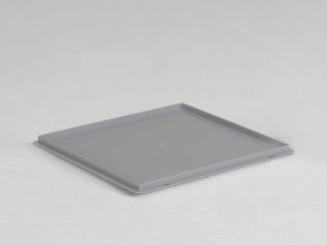 Couvercle bac plastique carré 40x40 cm à charnières gris