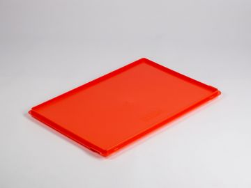 Couvercle caisse plastique à charnière 600x400 mm ROUGE