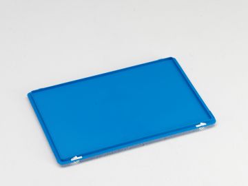 Couvercle caisse plastique à charnière et clips 600x400 mm BLEU