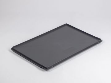 Couvercle caisse plastique à charnière 600x400 mm GRIS foncé
