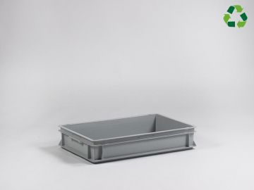 Bac gerbable E-line 600x400x120 mm 20L GRIS PP recyclé
