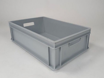 Bac gerbable norme Europe alimentaire 600x400x170 mm 30L GRIS