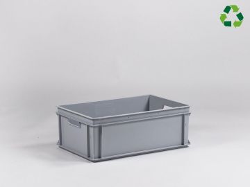 Bac gerbable E-line 600x400x220 mm 40L GRIS PP recyclé