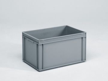 Bac gerbable 600x400x330 mm 60L poignées fermées PP alimentaire GRIS